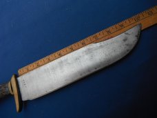 HAND FORGED CUSTOM MARION O RICHARDSON, MORK STAG HANDLE BOWIE KNIFE WITH SHEATH. 10" blade 16" OAL