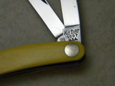 Kabar Ka-Bar 1097 USA Yellow Birds Eye Rivet Stockman Knife 