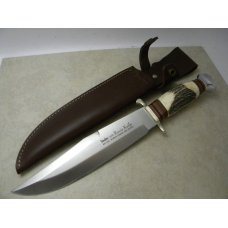 Linder Solingen Germany Genuine Stag 440 Bowie Inox Fixed Blade Sheath Knife
