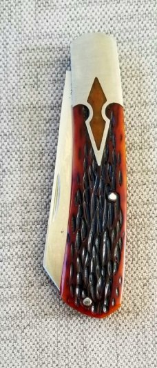 Jeffrey Mitchell Native Custom3.75"..CPM-154, Amber jigged bone..smooth bone shield,keyhole bolsters
