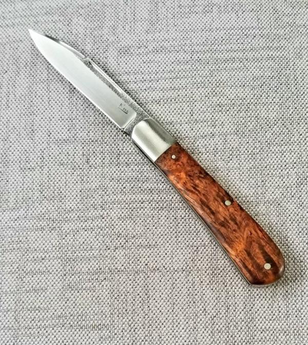 K'roo Custom Zulu ,3.95" N690 with brut de force  look...Sneezewood Burl Scales..Spear blade