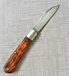 K'roo Custom Zulu ,3.95" N690 with brut de force  look...Sneezewood Burl Scales..Spear blade