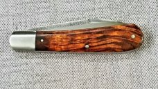 K'roo Custom Zulu ,3.95" N690 with brut de force  look...Sneezewood Burl Scales..Spear blade