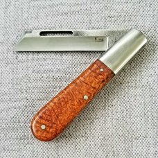 K'roo Custom Sheepsfoot Barlow,3.95" N690..brut de force  look.Terblans Beechwood Scales..Scagel cut
