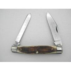 Queen Cutlery #52 Moose Pattern Winterbottom bone: 4 3/8” closed, circa 1961,
