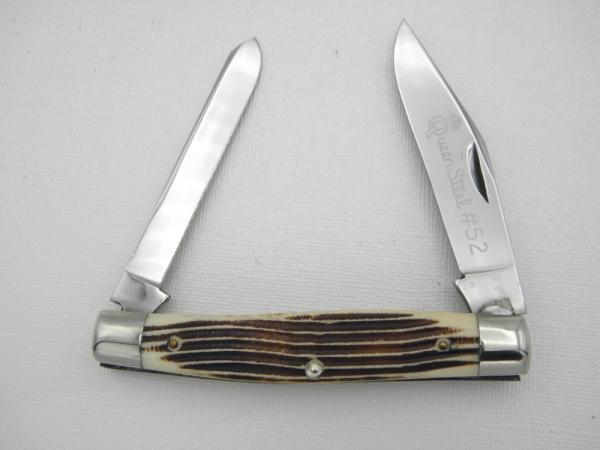 Queen Cutlery #52 Moose Pattern Winterbottom bone:  4 3/8” closed, circa 1961,