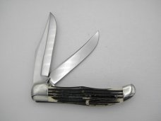 Queen Cutlery Co. #39 Two Blade Folding Hunter in Winterbottom Bone: 5 1/4” closed; early 1958 -1960