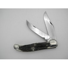Queen Cutlery Co. #39 Two Blade Folding Hunter in Winterbottom Bone: 5 1/4” closed; early 1958 -1960
