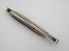 Queen Cutlery Co. #46 Fish Knife in Winterbottom Bone: 5 ” closed; 1958 -1960, etched blade, Q STEEL