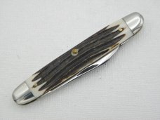 Queen Cutlery Co. #21 Sleeveboard Pen  in Winterbottom Bone: 3 1/4” closed; 1958 – 1960, etched blad