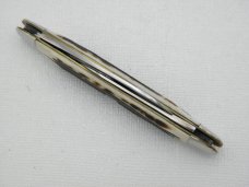 Queen Cutlery Co. #21 Sleeveboard Pen  in Winterbottom Bone: 3 1/4” closed; 1958 – 1960, etched blad