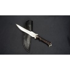 ++ RARE JOHN SCHULPS CUSTOM ONE-OF-A-KIND FIGHTING KNIFE W/CUSTOM LEATHER SHEATH ++