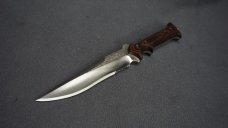 ++ RARE JOHN SCHULPS CUSTOM ONE-OF-A-KIND FIGHTING KNIFE W/CUSTOM LEATHER SHEATH ++