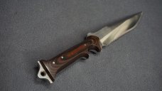 ++ RARE JOHN SCHULPS CUSTOM ONE-OF-A-KIND FIGHTING KNIFE W/CUSTOM LEATHER SHEATH ++