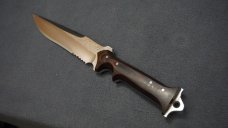 ++ RARE JOHN SCHULPS CUSTOM ONE-OF-A-KIND FIGHTING KNIFE W/CUSTOM LEATHER SHEATH ++