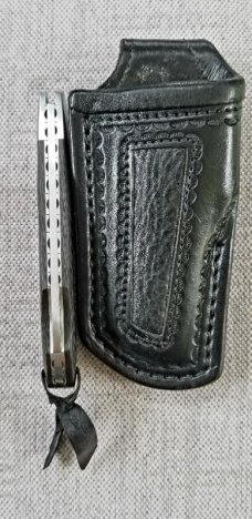 Luke Swenson Lockback Trapper, 4.25", Carbon Fiber, CPM-154, Carried and used,Paul custom slip 