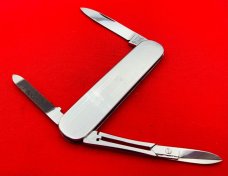 Vintage BOKER SOLINGEN GERMANY INOX 3-Blade Lobster Pen Pocket Knife c.1960’s Milled Stainless Steel