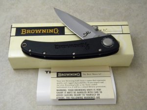 Browning USA Model 322-235 Silver-Black Linerlock Knife NIB
