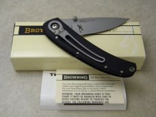 Browning USA Model 322-235 Silver-Black Linerlock Knife NIB