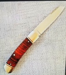 Jeffrey  Mitchell Native knife, Cocobolo w/copper and CPM-154, 3.75..copper accents..filework.bead 
