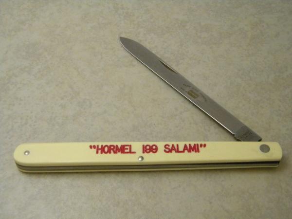 Schrade + USA Melon Tester Knife 1973-2005 "Hormel 199 Salami" Schrade + USA Melon Tester Knife 1973-2005 "Hormel 199 Salami"