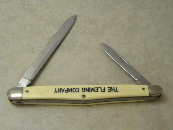 Schrade NY USA SS 700 2 Blade Melon Tester Knife 1973-2005 "The Fleming Company" 