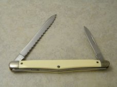 Schrade NY USA SS 700 2 Blade Serrated Melon Tester Knife 1973-2005 
