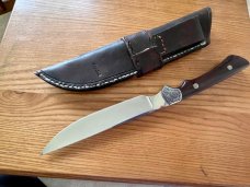 Donald Howland Custom Knife with Leather Sheath