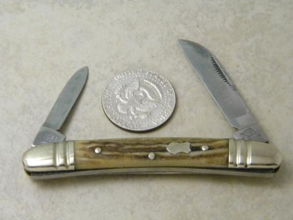 Bulldog Brand Germany 1st Generation Stag S&D Our Best 2 Blade Congress Knife - 1983