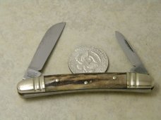 Bulldog Brand Germany 1st Generation Stag S&D Our Best 2 Blade Congress Knife - 1983