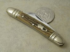 Bulldog Brand Germany 1st Generation Stag S&D Our Best 2 Blade Congress Knife - 1983