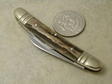 Bulldog Brand Germany 1st Generation Stag S&D Our Best 2 Blade Congress Knife - 1983