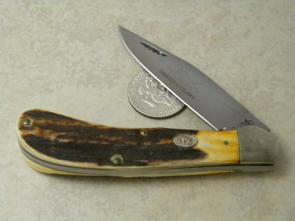 Cripple Creek Old Fort USA Master Cutlery Stag  Saddlehorn Knife