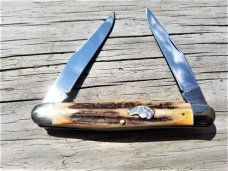 KABAR BEAUTIFUL STAG MODEL MP 92 DOG'S HEAD KABAR MUSKRAT