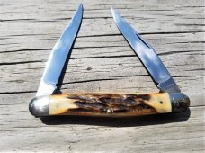 KABAR BEAUTIFUL STAG MODEL MP 92 DOG'S HEAD KABAR MUSKRAT