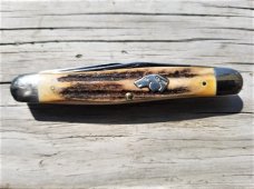 KABAR BEAUTIFUL STAG MODEL MP 92 DOG'S HEAD KABAR MUSKRAT