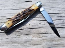 KABAR BEAUTIFUL STAG MODEL MP 92 DOG'S HEAD KABAR MUSKRAT