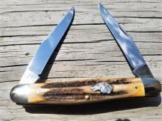 KABAR BEAUTIFUL STAG MODEL MP 92 DOG'S HEAD KABAR MUSKRAT