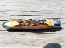 KABAR BEAUTIFUL STAG MODEL MP 92 DOG'S HEAD KABAR MUSKRAT