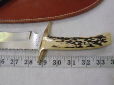 Vintage Custom Jeff HOLLETT 1 92 FATE, TX STAG Handle / HUNTING Knife 12-3/4 OA