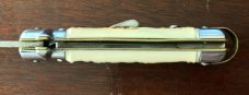 Bargeon French Small Switchblade, 7 1/2 Inch, Faux Stag Handle, Excellent Unused Condition  