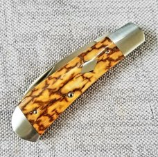 Andy Fannin Custom Mammoth Ivory Swayback Knife,,coa/slip, PM-154 ,3.5" clsd  with my diamond shield