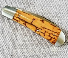 Andy Fannin Custom Mammoth Ivory Swayback Knife,,coa/slip, PM-154 ,3.5" clsd  with my diamond shield