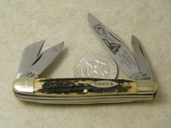 Kissing Crane Germany Stag "1980 Old Dominion Knife Collectors Association" 4 Blade Stockman Knife
