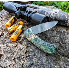 STONE HANDMADE KNIVES - Hunter - Dyed Maple Burl Handles - NEW