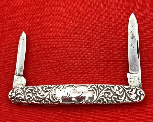 Vintage EMPIRE KNIFE CO Sterling Silver 2-Blade Shadow Pen Folding Pocket Knife c.1856-1930 Vintage EMPIRE KNIFE CO Sterling Silver 2-Blade Shadow Pen Folding Pocket Knife c.1856-1930