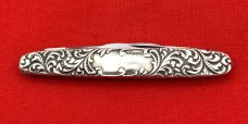 Vintage EMPIRE KNIFE CO Sterling Silver 2-Blade Shadow Pen Folding Pocket Knife c.1856-1930