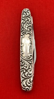 Vintage EMPIRE KNIFE CO Sterling Silver 2-Blade Shadow Pen Folding Pocket Knife c.1856-1930