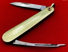 Vintage B.B. CO. (Beaverbrook) Gold Toned Sleeveboard Lobster Pen Knife c.1880