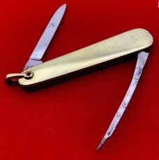 Vintage B.B. CO. (Beaverbrook) Gold Toned Sleeveboard Lobster Pen Knife c.1880